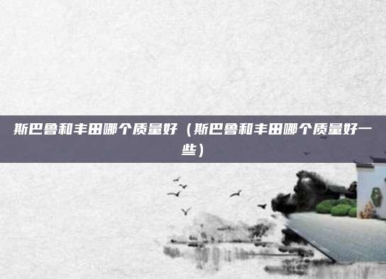斯巴鲁和丰田哪个质量好（斯巴鲁和丰田哪个质量好一些）