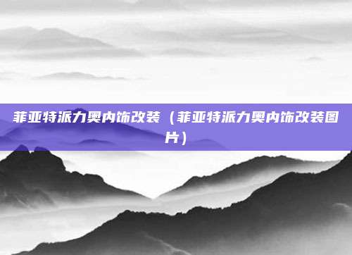 菲亚特派力奥内饰改装（菲亚特派力奥内饰改装图片）
