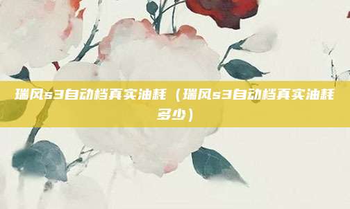 瑞风s3自动档真实油耗（瑞风s3自动档真实油耗多少）