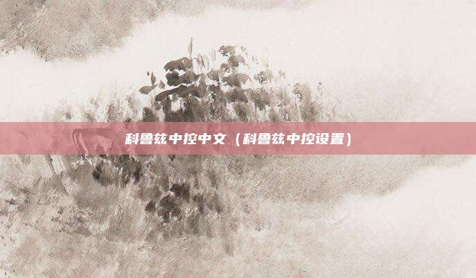 科鲁兹中控中文（科鲁兹中控设置）