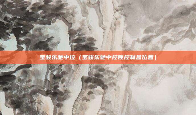 宝骏乐驰中控(宝骏乐驰中控锁控制盒位置)