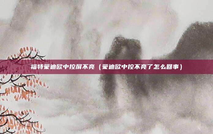 福特蒙迪欧中控屏不亮(蒙迪欧中控不亮了怎么回事)