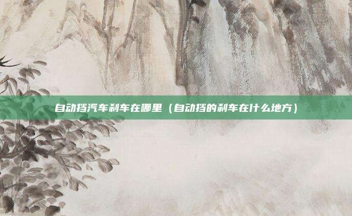 自动挡汽车刹车在哪里(自动挡的刹车在什么地方)