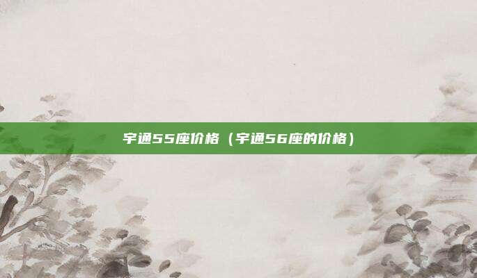宇通55座价格（宇通56座的价格）