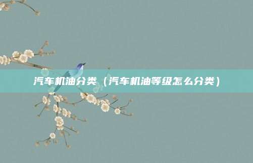 汽车机油分类（汽车机油等级怎么分类）