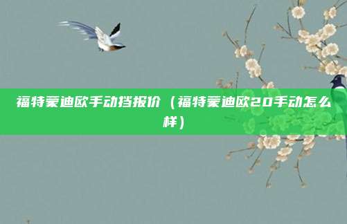 福特蒙迪欧手动挡报价（福特蒙迪欧20手动怎么样）
