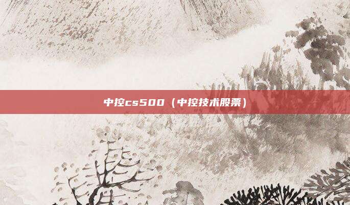 中控cs500(中控技术股票)