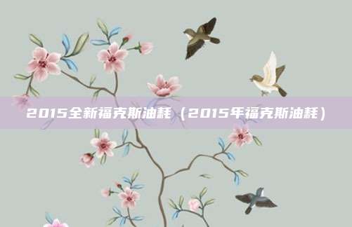 2015全新福克斯油耗(2015年福克斯油耗)