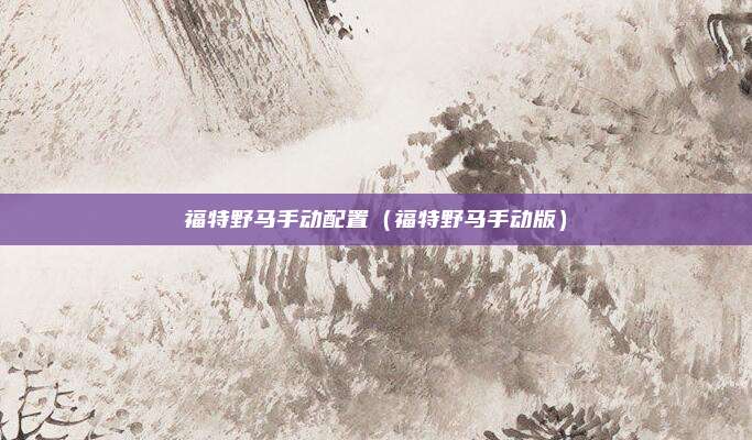 福特野马手动配置（福特野马手动版）