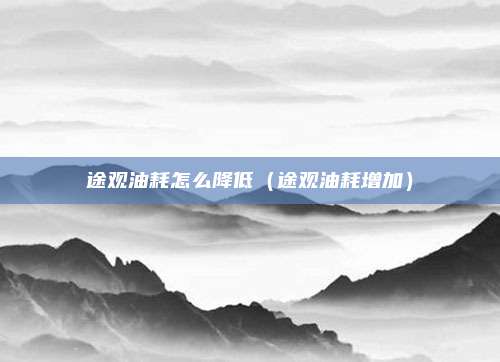 途观油耗怎么降低（途观油耗增加）