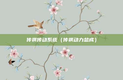 传祺传动系统(传祺动力总成)
