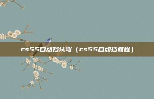 cs55自动挡试驾（cs55自动挡教程）