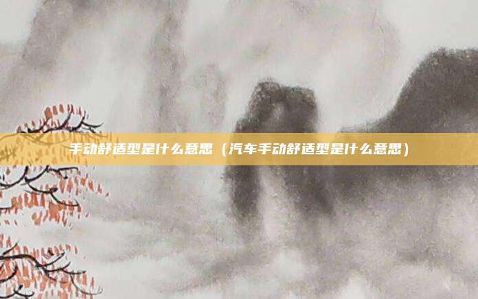 手动舒适型是什么意思（汽车手动舒适型是什么意思）