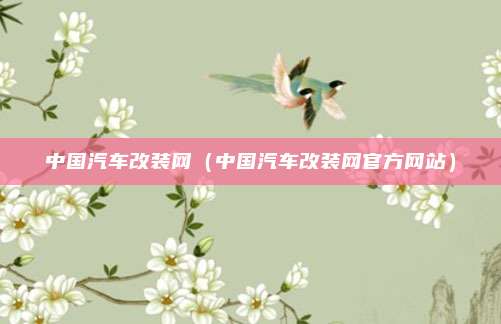 中国汽车改装网（中国汽车改装网官方网站）