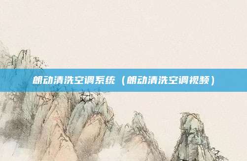 朗动清洗空调系统(朗动清洗空调视频)