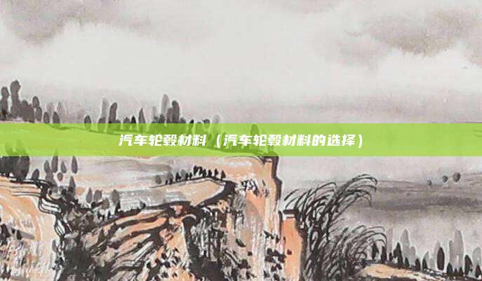 汽车轮毂材料（汽车轮毂材料的选择）