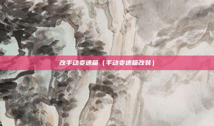 改手动变速箱（手动变速箱改装）