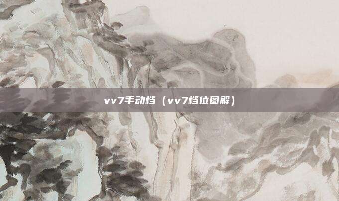 vv7手动档(vv7档位图解)