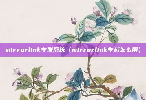 mirrorlink车联系统(mirrorlink车载怎么用)