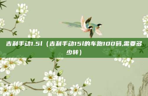 吉利手动1.5l（吉利手动15l的车跑100码,需要多少转）
