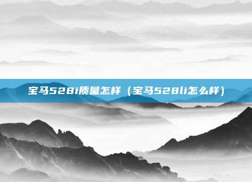 宝马528i质量怎样（宝马528li怎么样）