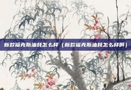 新款福克斯油耗怎么样（新款福克斯油耗怎么样啊）