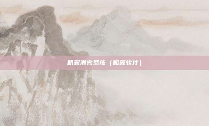 凯翼潜客系统（凯翼软件）