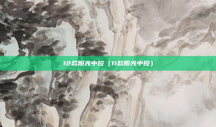 12款阳光中控(11款阳光中控)