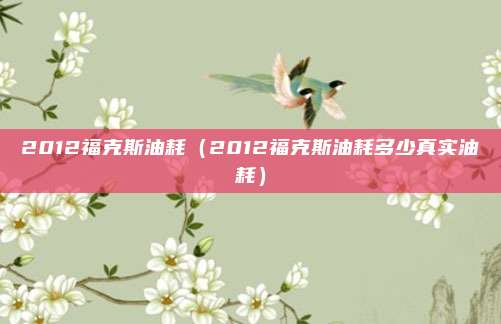 2012福克斯油耗(2012福克斯油耗多少真实油耗)