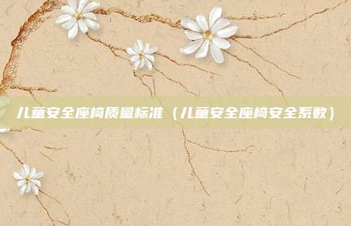 儿童安全座椅质量标准（儿童安全座椅安全系数）