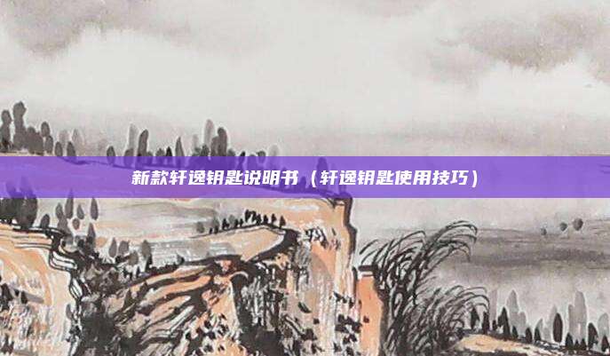 新款轩逸钥匙说明书（轩逸钥匙使用技巧）