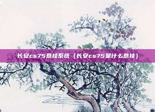 长安cs75悬挂系统（长安cs75是什么悬挂）