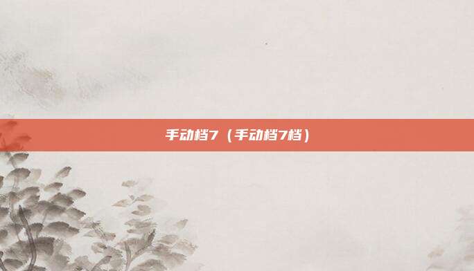 手动档7（手动档7档）