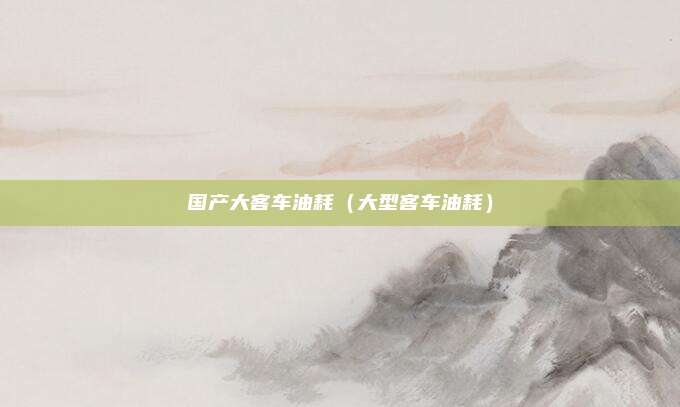 国产大客车油耗（大型客车油耗）