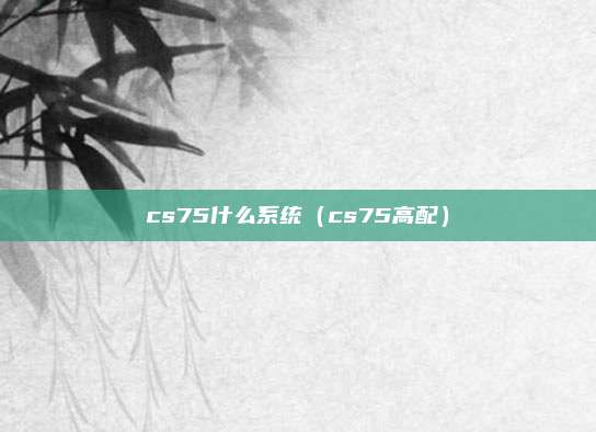 cs75什么系统(cs75高配)