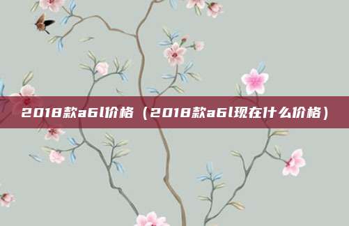 2018款a6l价格(2018款a6l现在什么价格)