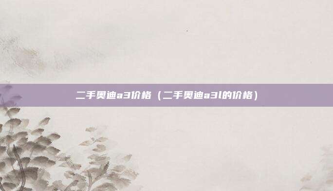 二手奥迪a3价格（二手奥迪a3l的价格）