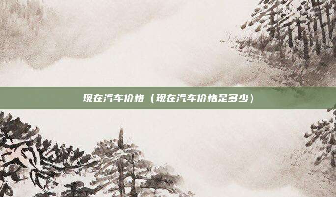 现在汽车价格（现在汽车价格是多少）