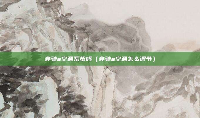 奔驰e空调系统吗（奔驰e空调怎么调节）