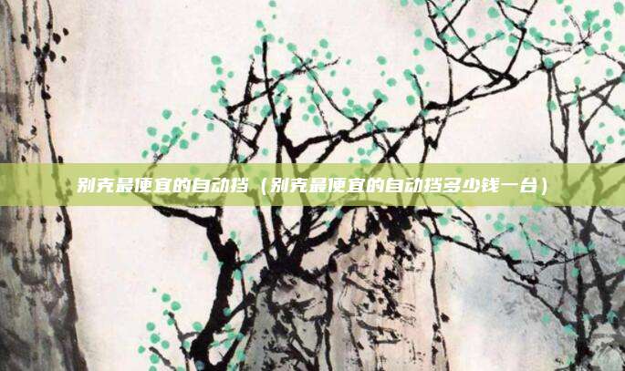 别克最便宜的自动挡（别克最便宜的自动挡多少钱一台）