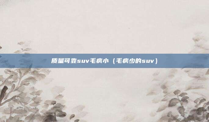 质量可靠suv毛病小(毛病少的suv)
