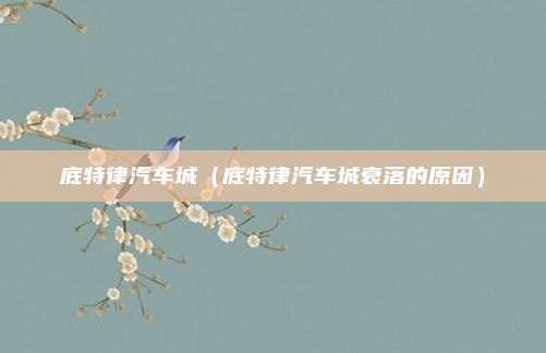底特律汽车城（底特律汽车城衰落的原因）