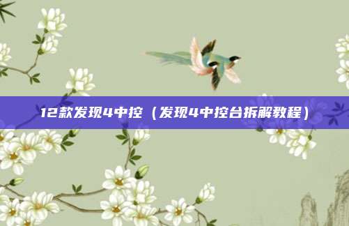 12款发现4中控（发现4中控台拆解教程）