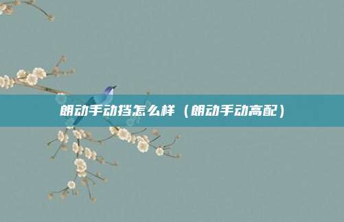 朗动手动挡怎么样（朗动手动高配）
