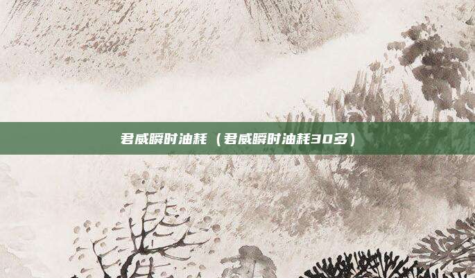 君威瞬时油耗（君威瞬时油耗30多）