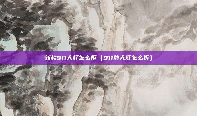 新款911大灯怎么拆（911前大灯怎么拆）