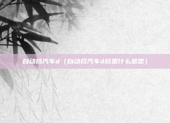 自动挡汽车d（自动挡汽车d档是什么意思）
