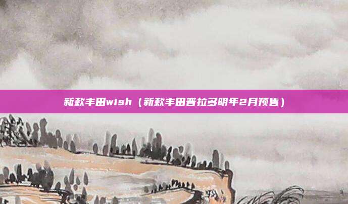 新款丰田wish（新款丰田普拉多明年2月预售）