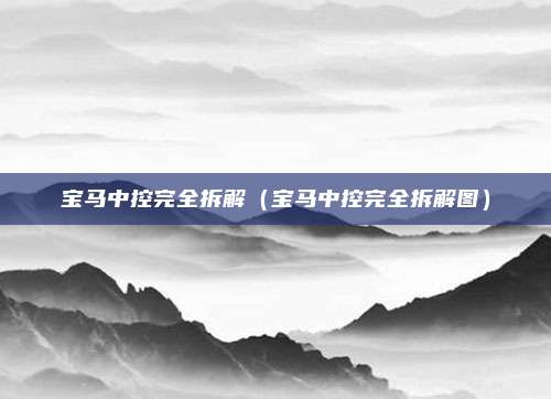 宝马中控完全拆解（宝马中控完全拆解图）