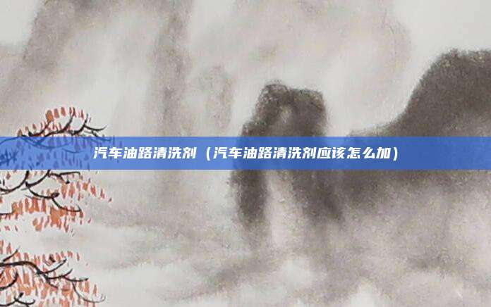 汽车油路清洗剂(汽车油路清洗剂应该怎么加)
